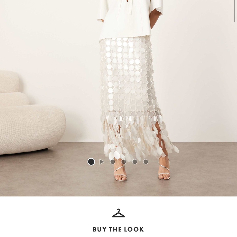 Arrange sequin fringe midi skirt